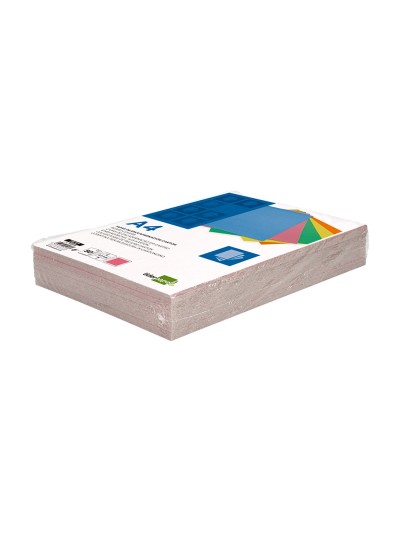 Tapa encuadernacion liderpapel carton a4 0,9mm rosa fluor paquete de 50 unidades