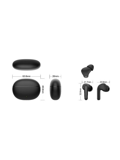 Auricular daewoo tws in-ear bluetooth 5.3 con estuche de carga usb tipo-c autonomia 6 horas color negro
