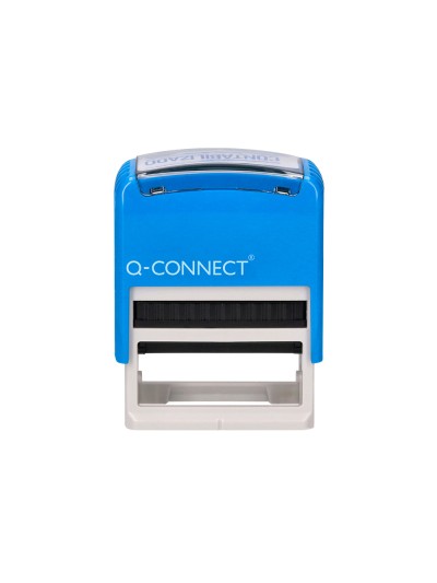 Sello entintado automatico q-connect contabilizado almohadilla 14x38 mm color azul