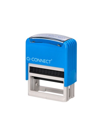 Sello entintado automatico q-connect contabilizado almohadilla 14x38 mm color azul