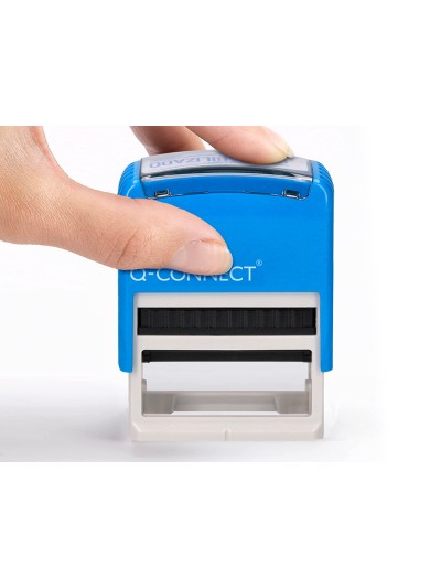 Sello entintado automatico q-connect contabilizado almohadilla 14x38 mm color azul