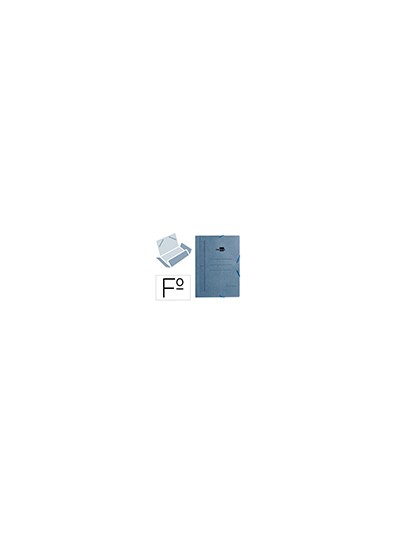 Carpeta liderpapel gomas folio 3 solapas carton pintado azul 410 g/m2