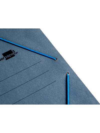 Carpeta liderpapel gomas folio 3 solapas carton pintado azul 410 g/m2