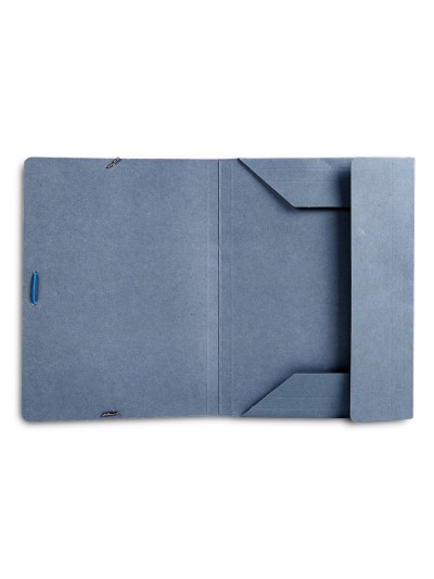 Carpeta liderpapel gomas folio 3 solapas carton pintado azul 410 g/m2