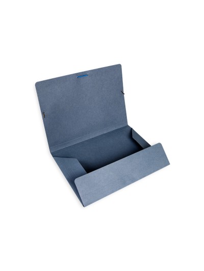 Carpeta liderpapel gomas folio 3 solapas carton pintado azul 410 g/m2