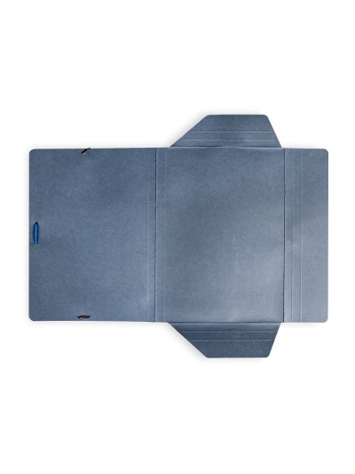 Carpeta liderpapel gomas folio 3 solapas carton pintado azul 410 g/m2