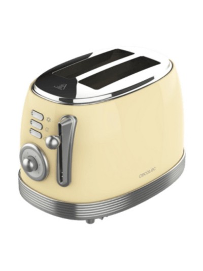 Tostadora cecotec toast and taste 800 vintage light yellow