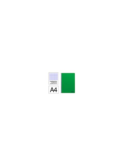 Cuaderno espiral liderpapel din a4 smart tapa blanda 80h 75gr cuadro 4mm con margen color verde