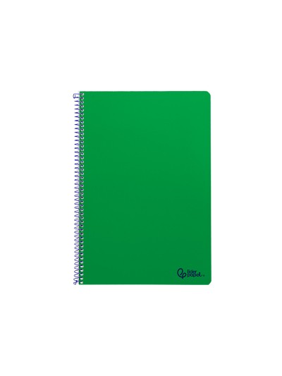 Cuaderno espiral liderpapel din a4 smart tapa blanda 80h 75gr cuadro 4mm con margen color verde