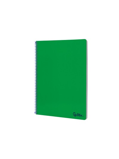 Cuaderno espiral liderpapel din a4 smart tapa blanda 80h 75gr cuadro 4mm con margen color verde