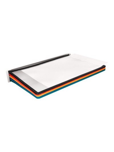 Portacatalogo de pared plastico liderpapel con 10 fundas din a4 colores surtidos