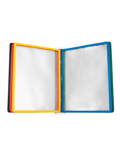 Portacatalogo de pared plastico liderpapel con 10 fundas din a4 colores surtidos