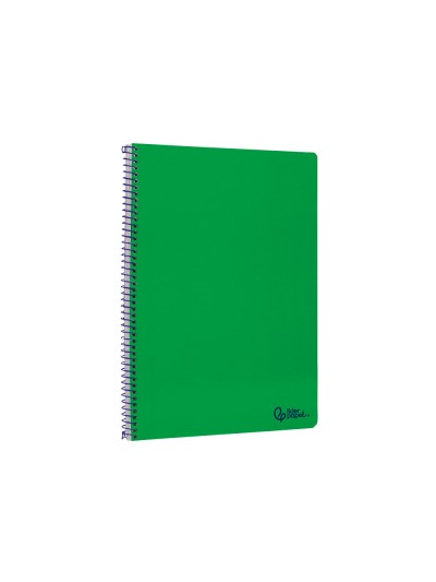 Cuaderno espiral liderpapel din a4 smart tapa blanda 80h 75gr cuadro 4mm con margen color verde