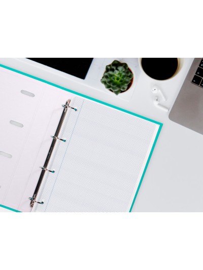 Recambio liderpapel a4 100 hojas 100g/m2 cuadro 3mm con margen 4 taladros