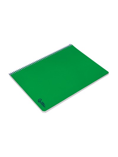 Cuaderno espiral liderpapel din a4 smart tapa blanda 80h 75gr cuadro 4mm con margen color verde