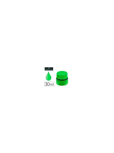 Tinta rotulador faber castell textliner fluorescente 1549 con sistema capilar color verde bote 30 ml