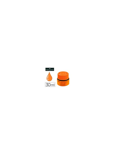 Tinta rotulador faber castell textliner fluorescente 1549 con sistema capilar color naranja bote 30 ml