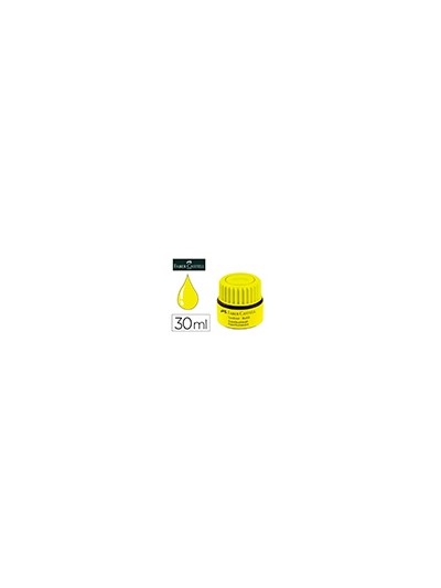Tinta rotulador faber castell textliner fluorescente 1549 con sistema capilar color amarillo bote 30 ml