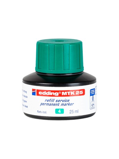 Tinta rotulador edding mtk25 con sistema capilar color verde bote 25 ml