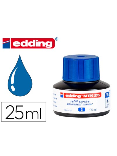Tinta rotulador edding mtk25 con sistema capilar color azul bote 25 ml