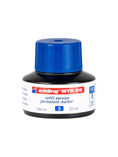 Tinta rotulador edding mtk25 con sistema capilar color azul bote 25 ml