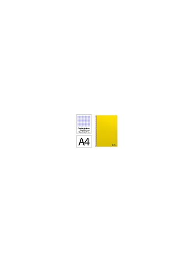 Cuaderno espiral liderpapel din a4 smart tapa blanda 80h 75gr cuadro 4mm con margen color amarillo