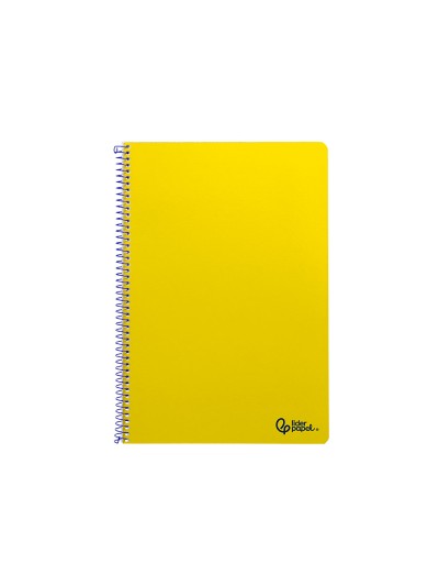 Cuaderno espiral liderpapel din a4 smart tapa blanda 80h 75gr cuadro 4mm con margen color amarillo