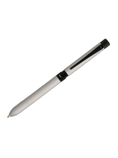 Boligrafo belius zurich 3 en 1 cuerpo plateado tinta negra y roja portaminas 0,5 mm en estuche
