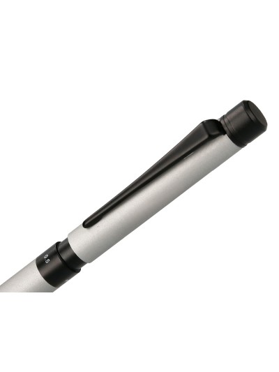 Boligrafo belius zurich 3 en 1 cuerpo plateado tinta negra y roja portaminas 0,5 mm en estuche