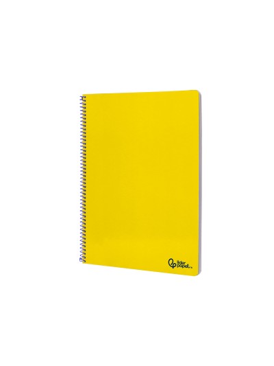 Cuaderno espiral liderpapel din a4 smart tapa blanda 80h 75gr cuadro 4mm con margen color amarillo