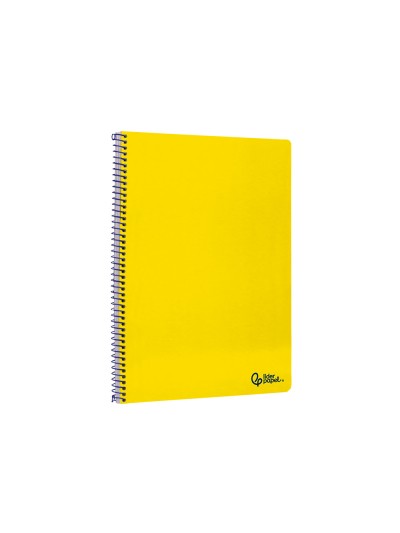 Cuaderno espiral liderpapel din a4 smart tapa blanda 80h 75gr cuadro 4mm con margen color amarillo
