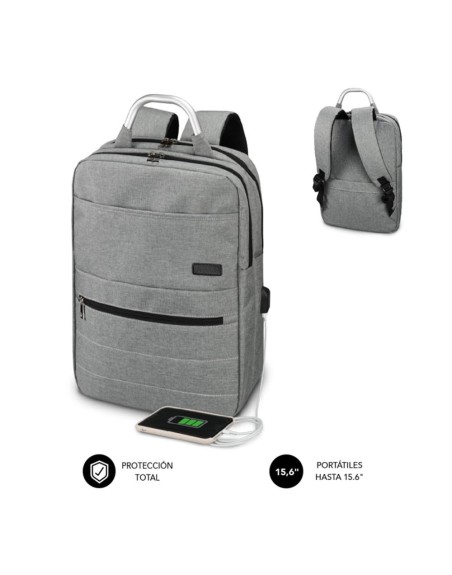 Mochila subblim elite airpadding para portatil 15.6 pulgadas gris