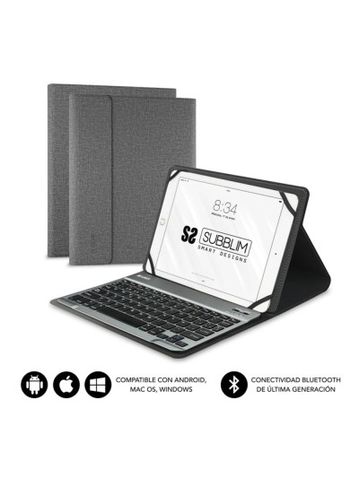 Funda tablet subblim keytab pro para tablet 10.1 pulgadas gris