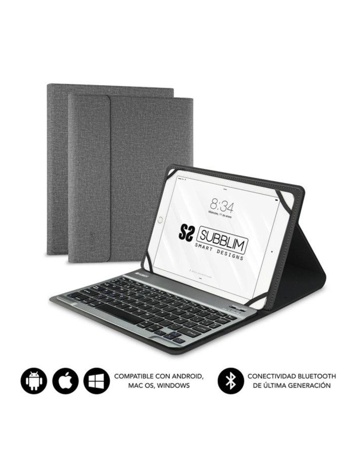Funda tablet subblim keytab pro para tablet 10.1 pulgadas gris Funda tablet subblim keytab pro para tablet 10.1 pulgadas gris