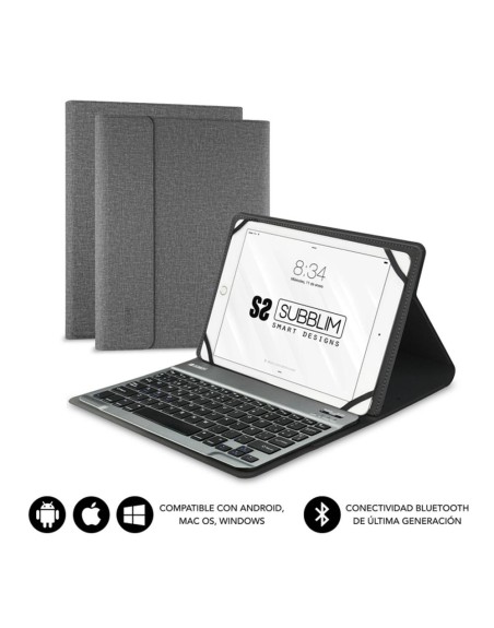 Funda tablet subblim keytab pro para tablet 10.1 pulgadas gris