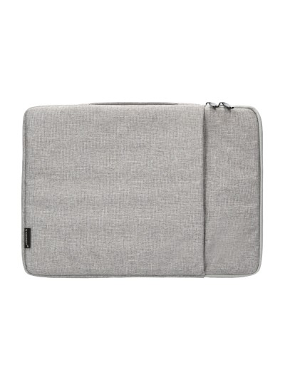 Funda para portatil q-connect 13,3/' con asa 1 bolsillo exterior con cremallera color gris 350x250x25 mm