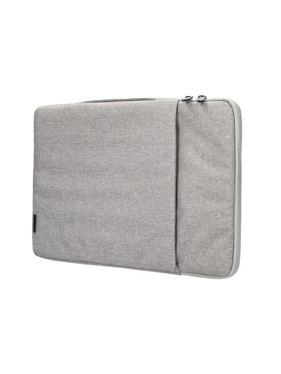 Funda para portatil q-connect 13,3/' con asa 1 bolsillo exterior con cremallera color gris 350x250x25 mm
