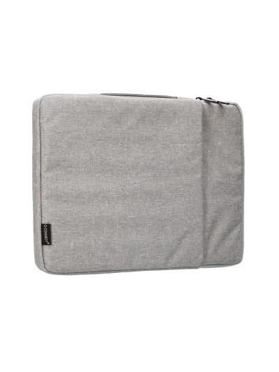 Funda para portatil q-connect 13,3/' con asa 1 bolsillo exterior con cremallera color gris 350x250x25 mm