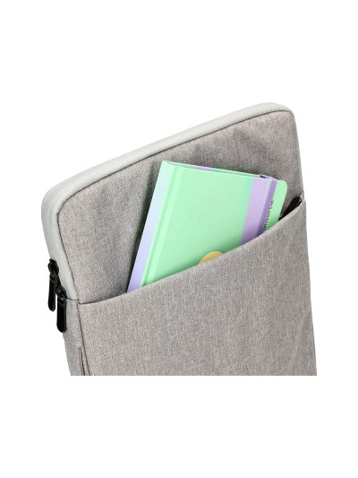 Funda para portatil q-connect 13,3/' con asa 1 bolsillo exterior con cremallera color gris 350x250x25 mm