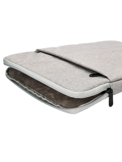 Funda para portatil q-connect 13,3/' con asa 1 bolsillo exterior con cremallera color gris 350x250x25 mm