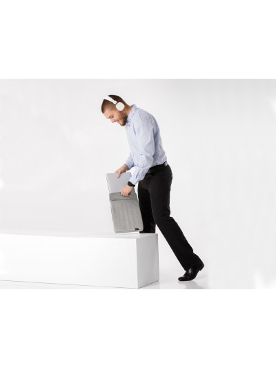 Funda para portatil q-connect 13,3/' con asa 1 bolsillo exterior con cremallera color gris 350x250x25 mm