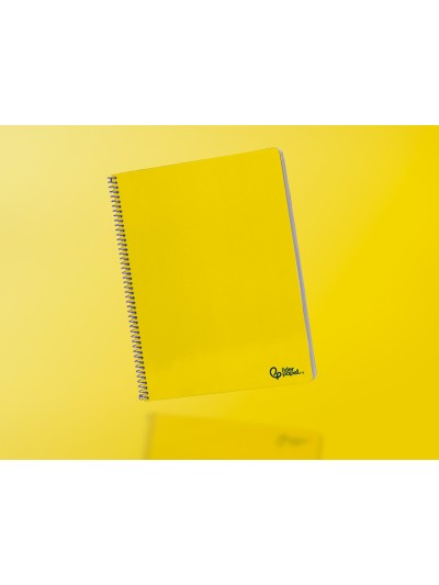 Cuaderno espiral liderpapel din a4 smart tapa blanda 80h 75gr cuadro 4mm con margen color amarillo