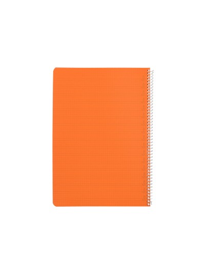 Cuaderno espiral liderpapel din a4 pautaguia tapa plastico80h 90gr cuadro pautado 4mm con margen color naranja