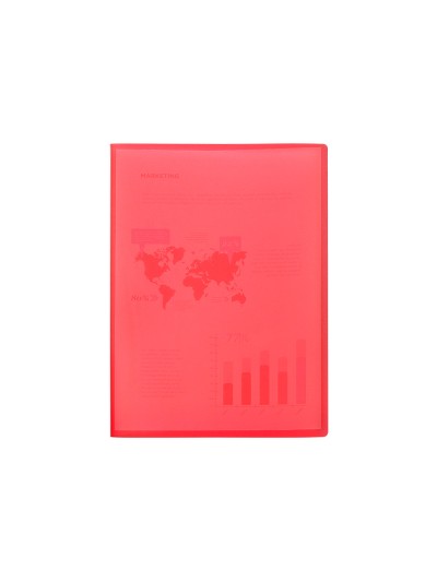 Carpeta liderpapel escaparate 40 fundas polipropileno din a3 rojo translucido