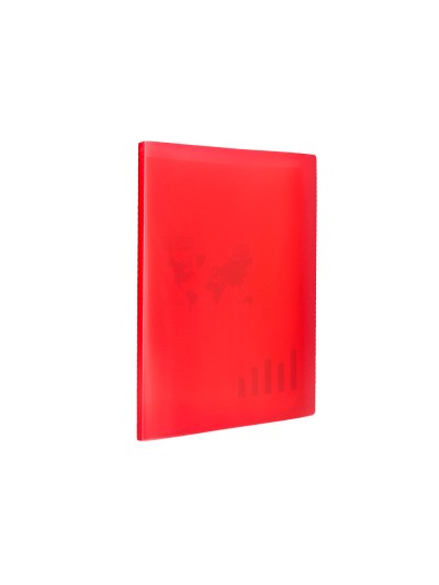 Carpeta liderpapel escaparate 40 fundas polipropileno din a3 rojo translucido