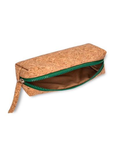 Estuche portatodo liderpapel corcho rectangular cremallera de color 185x55x70 mm
