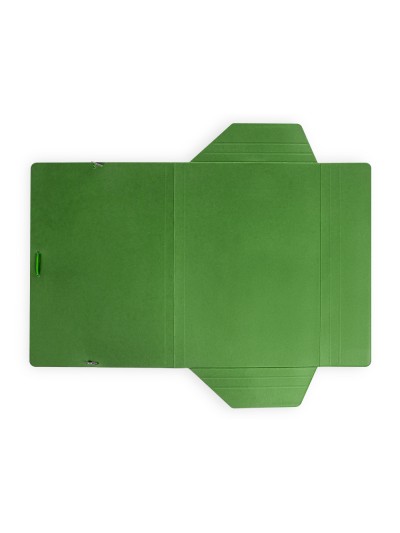Carpeta liderpapel gomas folio 3 solapas carton plastificado color verde