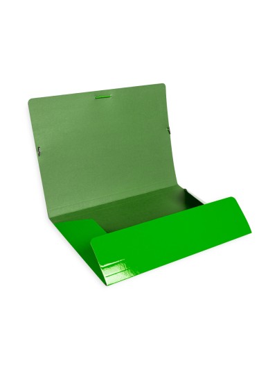 Carpeta liderpapel gomas folio 3 solapas carton plastificado color verde
