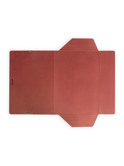 Carpeta liderpapel gomas folio 3 solapas carton plastificado color rojo