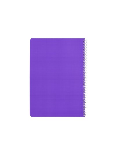 Cuaderno espiral liderpapel din a4 pautaguia tapa plastico80h 90gr cuadro pautado 4mm con margen color lila
